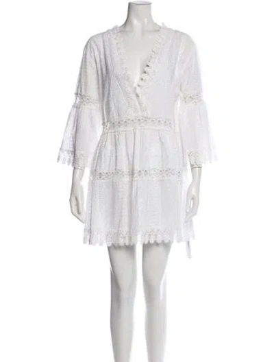 Pre-owned Melissa Odabash Printed Mini Dress In White
