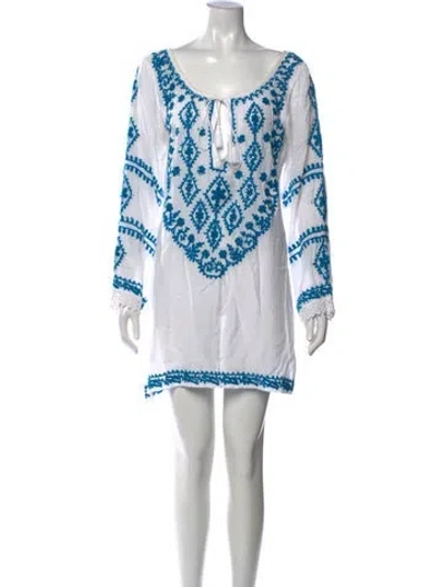 Pre-owned Melissa Odabash Printed Mini Dress In White