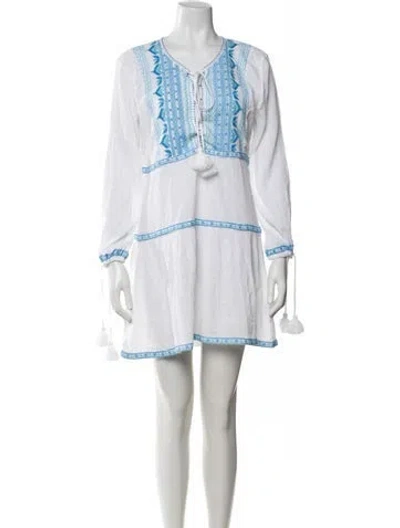 Pre-owned Melissa Odabash Printed Mini Dress In White