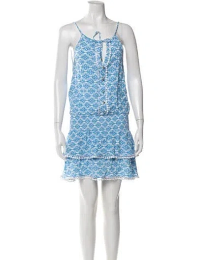 Pre-owned Melissa Odabash Printed Mini Dress In White
