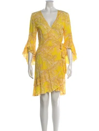 Pre-owned Melissa Odabash Printed Mini Dress In Yellow