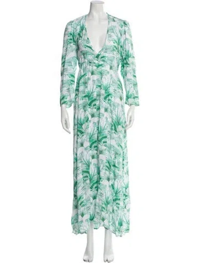 Pre-owned Melissa Odabash Printed Robe W/ Tags In Green