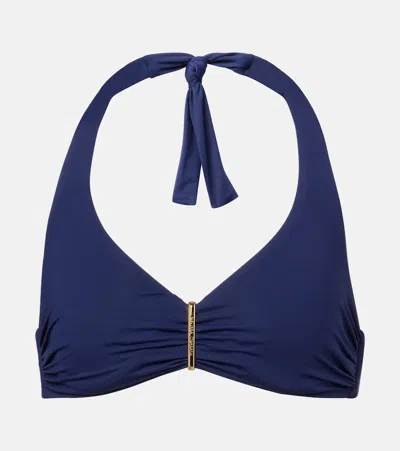 Melissa Odabash Provence Embellished Bikini Top In Blue
