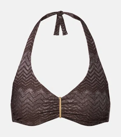 Melissa Odabash Provence Halterneck Bikini Top In Brown