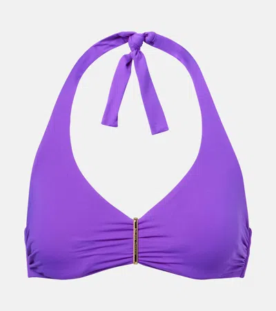 Melissa Odabash Provence Halterneck Bikini Top In Purple