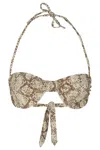 Melissa Odabash Python Print Bikini Top In Neutrals