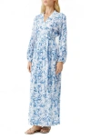 Melissa Odabash Wisteria Printed Maxi Dress In Blue Leaf