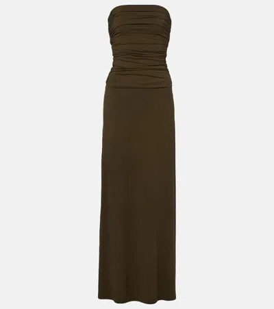 Melissa Odabash Rae Ruched Maxi Dress In Green