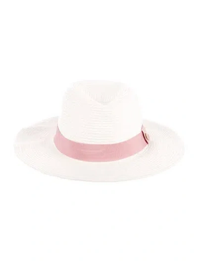 Pre-owned Melissa Odabash Raffia Fedora Hat In Multi