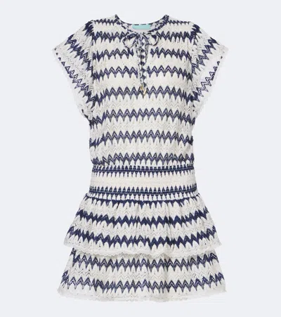 Melissa Odabash Remi Chevron Knitted Minidress In White