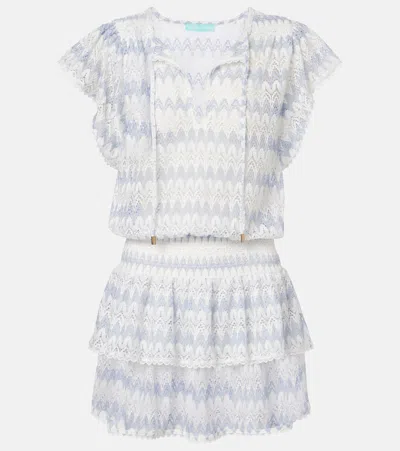 Melissa Odabash Remi Tiered Minidress In Gray