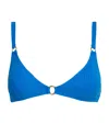Melissa Odabash Ribbed Montenegro Triangle Bikini Top In Blue
