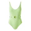 Melissa Odabash Ribbed Swimwear In Lime Green In Blue