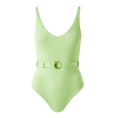 Melissa Odabash Ribbed Swimwear In Lime Green In Blue