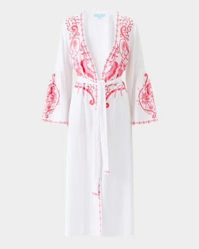 Melissa Odabash Romilly Embroidered Kaftan Coverup In White