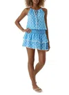Melissa Odabash Rosa Floral Minidress In Blue In Blue