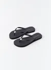 Melissa Odabash Rubber Black Flip Flops In Black