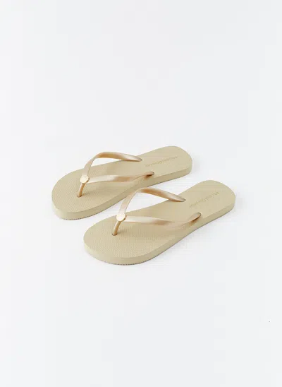 Melissa Odabash Rubber Gold Flip Flops