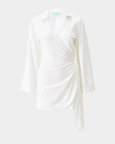 Melissa Odabash Ruby Wrap Mini Dress Coverup In Ivory