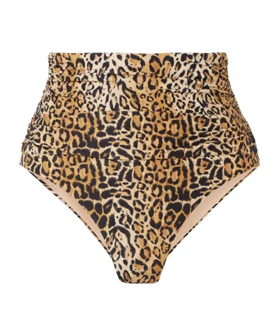 Melissa Odabash Ruched Leopard-print Bikini Briefs In Animal Print