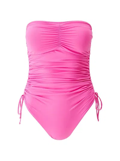 Melissa Odabash Ruched-tie Swimsuit In Pink