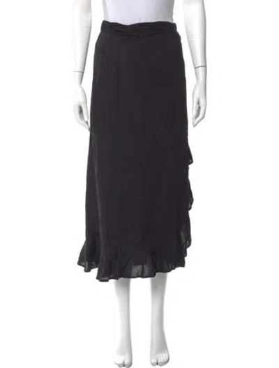 Pre-owned Melissa Odabash Ruffle Embellishment Midi Length Skirt In Black