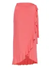 Melissa Odabash Ruffled-trim Tie-fastening Midi Skirt In Pink