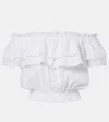 Melissa Odabash Ruth Broderie Anglaise Cotton Crop Top In White