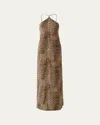 Melissa Odabash Sage Leopard Maxi Dress In Brown