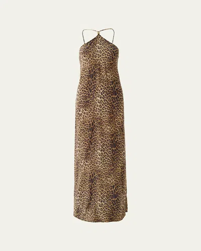 Melissa Odabash Sage Leopard Maxi Dress In Brown