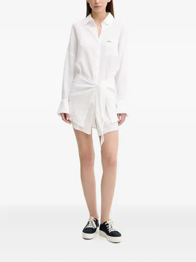 Melissa Odabash Sara Button-fastening Tie-waist Shirt Dress In White