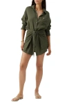 Melissa Odabash Sara Long Sleeve Cover-up Dress In Green
