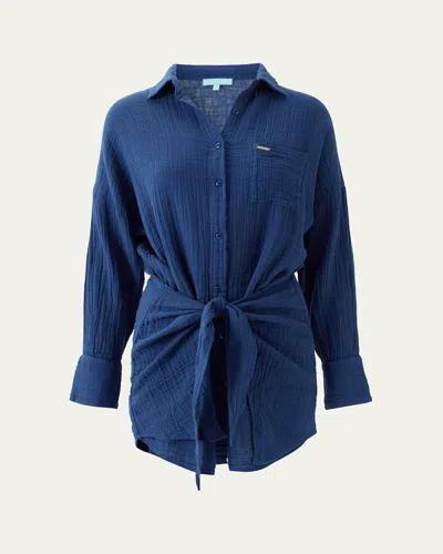Melissa Odabash Sara Mini Shirtdress Coverup In Blue