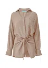 Melissa Odabash Sara Short Shirt Dress Beige In Neutral