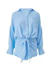 Melissa Odabash Sara Short Shirt Dress Dusty Blue In Blue