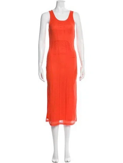 Pre-owned Melissa Odabash Scoop Neck Long Dress In Orange