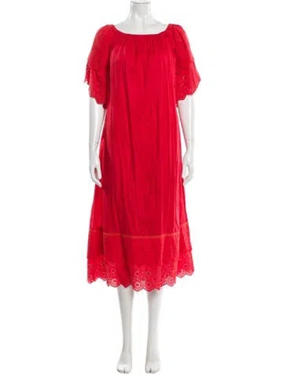 Pre-owned Melissa Odabash Scoop Neck Long Dress In Red