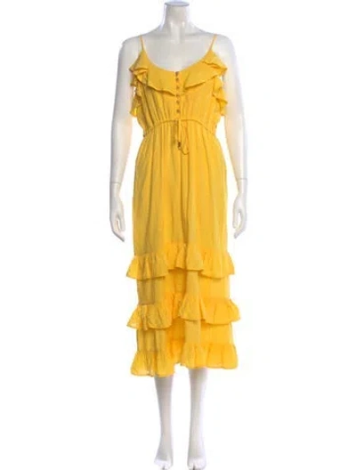 Pre-owned Melissa Odabash Scoop Neck Long Dress In Yellow