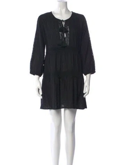 Pre-owned Melissa Odabash Scoop Neck Mini Dress In Black