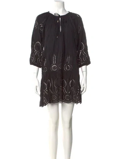 Pre-owned Melissa Odabash Scoop Neck Mini Dress In Black