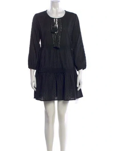 Pre-owned Melissa Odabash Scoop Neck Mini Dress In Black