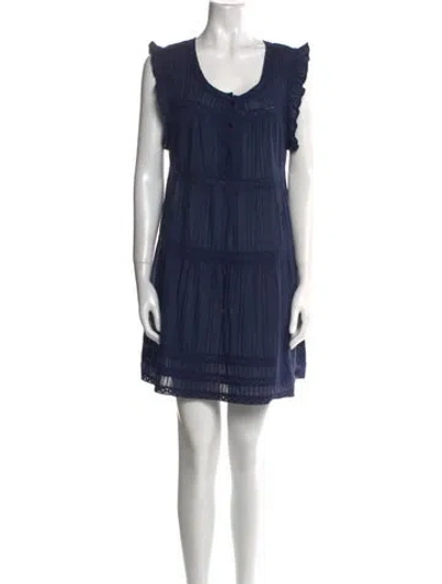 Pre-owned Melissa Odabash Scoop Neck Mini Dress In Blue