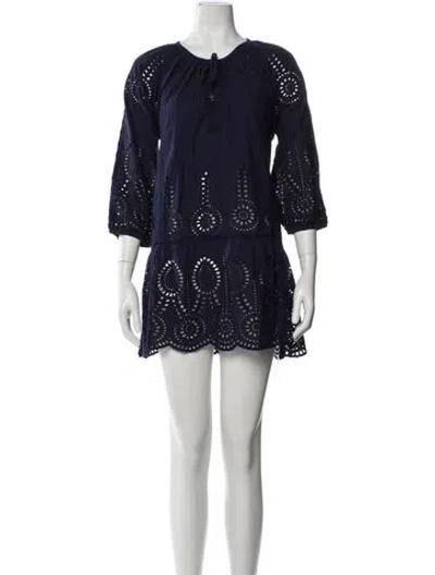 Pre-owned Melissa Odabash Scoop Neck Mini Dress In Blue