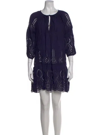 Pre-owned Melissa Odabash Scoop Neck Mini Dress In Blue