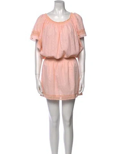 Pre-owned Melissa Odabash Scoop Neck Mini Dress In Pink