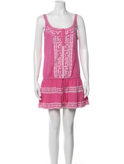 Pre-owned Melissa Odabash Scoop Neck Mini Dress In Pink