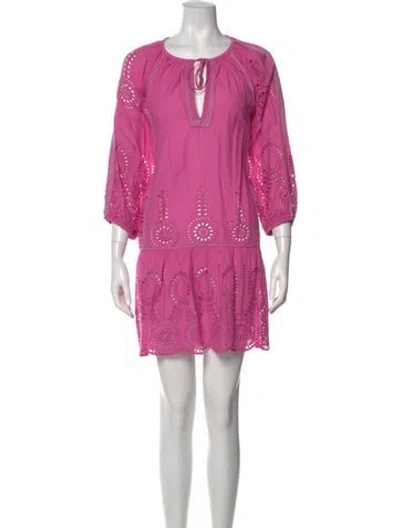 Pre-owned Melissa Odabash Scoop Neck Mini Dress In Pink