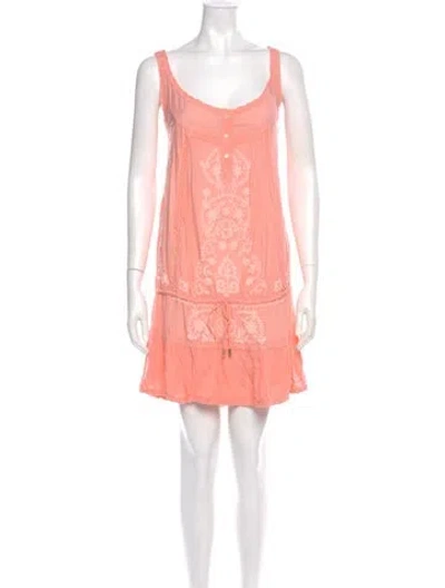 Pre-owned Melissa Odabash Scoop Neck Mini Dress In Pink
