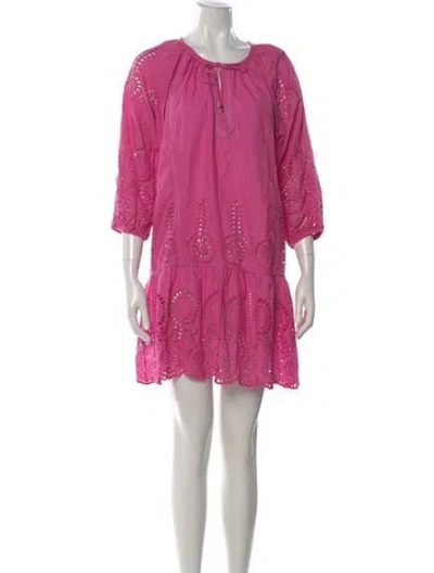 Pre-owned Melissa Odabash Scoop Neck Mini Dress In Pink