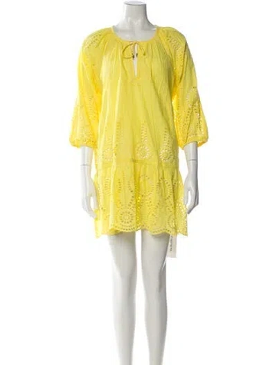 Pre-owned Melissa Odabash Scoop Neck Mini Dress W/ Tags In Yellow